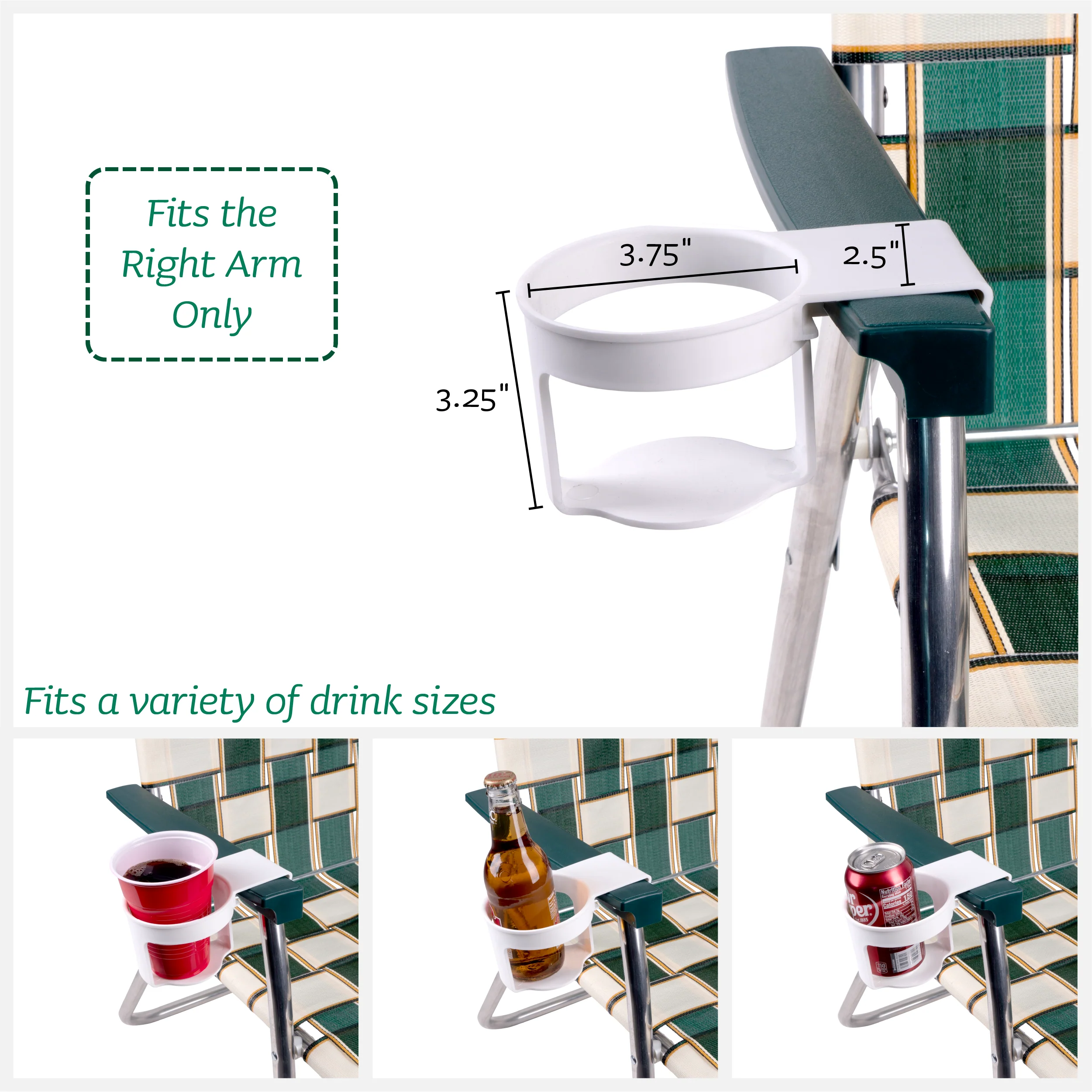 Lawn Chair USA White Cup Holder - Image 5