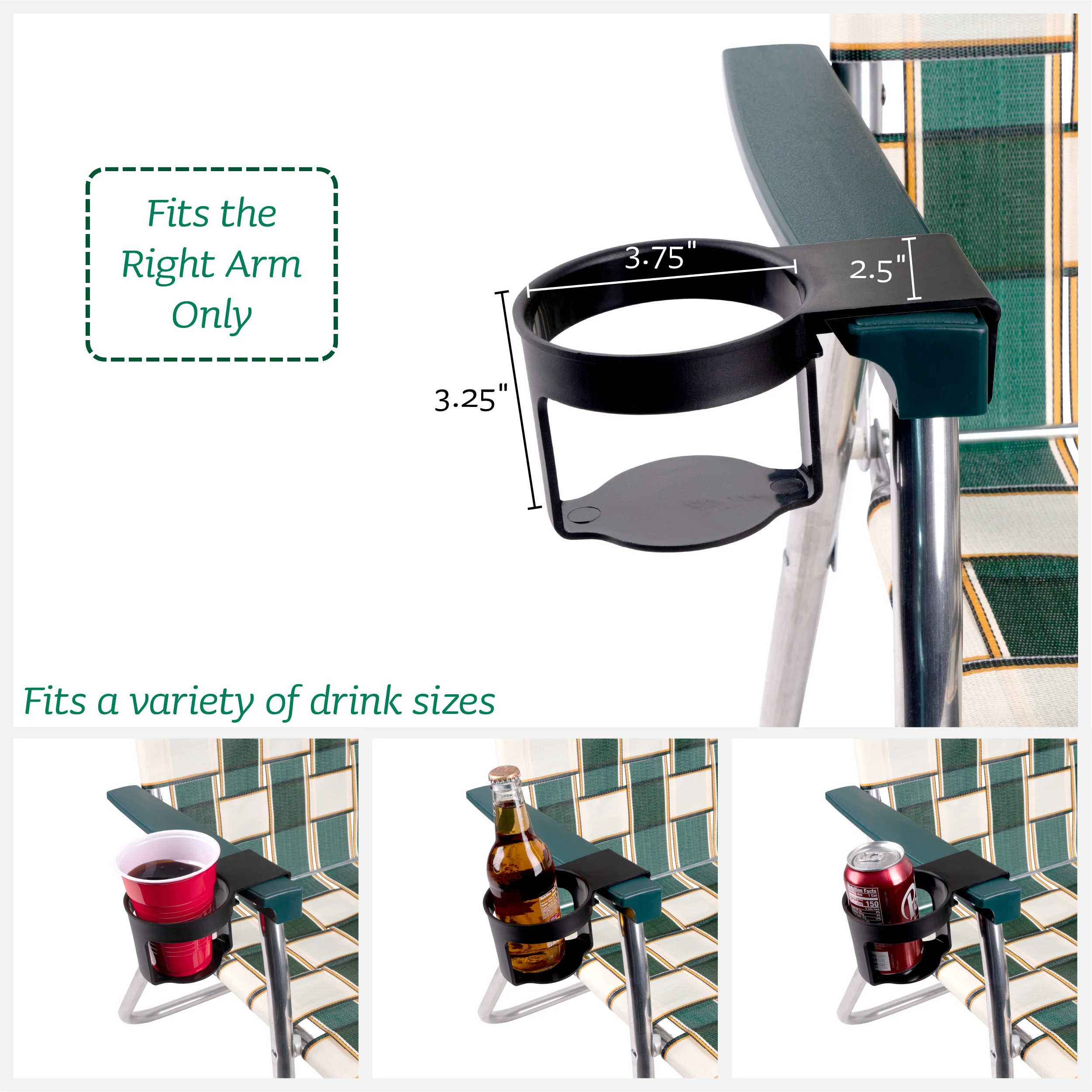 Lawn Chair USA Black Cup Holder - Image 4